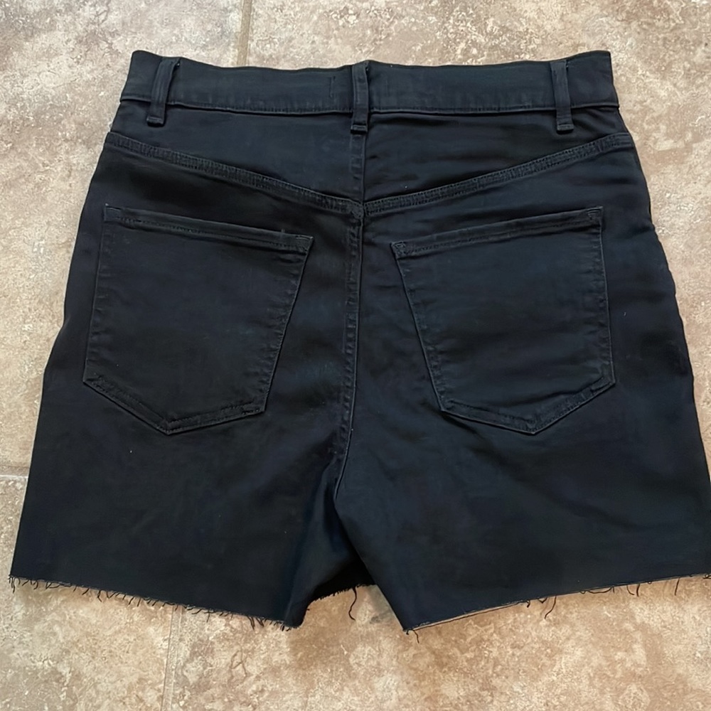 Express Midi Super High Rise Shorts with Rhinestone Buttons - Picture 5 of 5